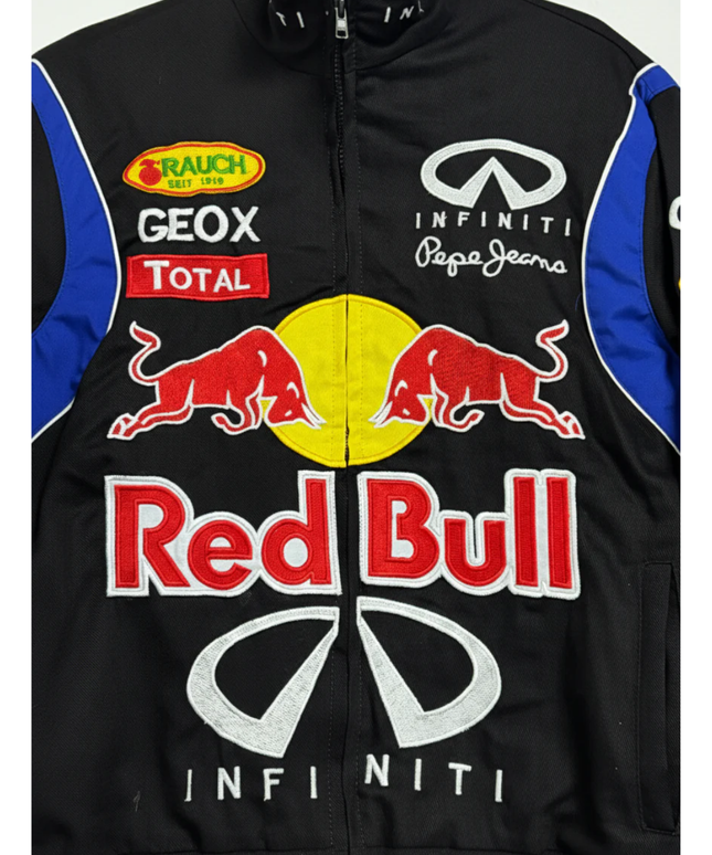 Reworked Black Red Bull Racing Formula 1 Embroidered Jacket
