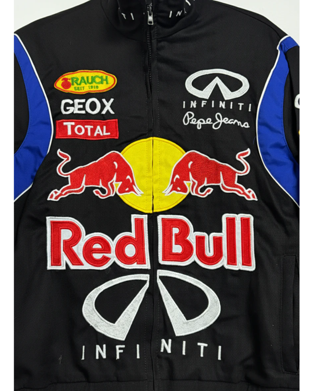 Reworked Black Red Bull Racing Formula 1 Embroidered Jacket