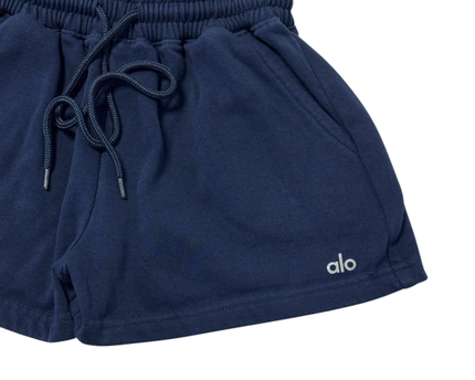 Alo Navy Blue Drawstring Lounge Shorts