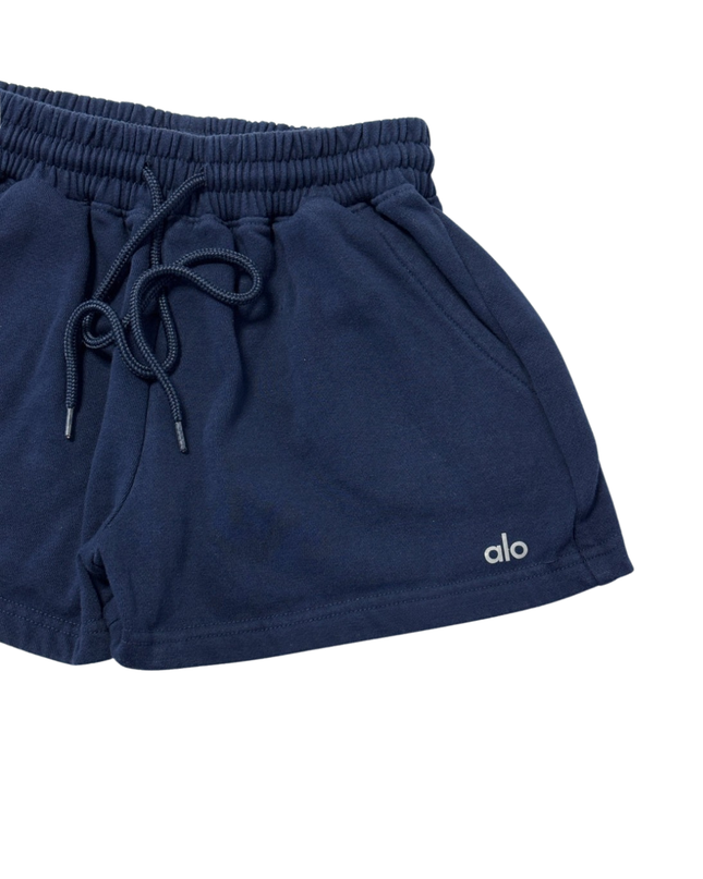 Alo Navy Blue Drawstring Lounge Shorts