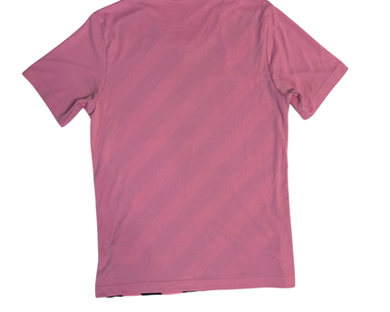 Adidas Pink Striped V-Neck Sports T-Shirt