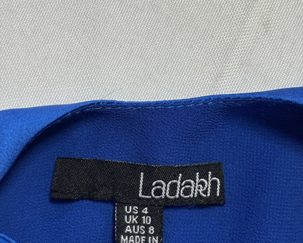 Ladakh Royal Blue Cascading Ruffle Sleeveless Tank Top