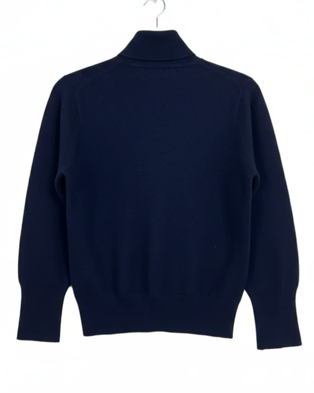 Burberry Navy Blue Cashmere Turtleneck Sweater