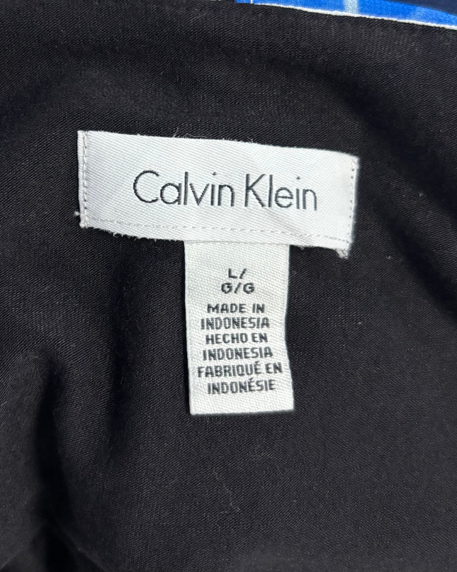 Calvin Klein Black & Blue Floral Layered Sleeveless V-Neck Top