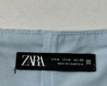 Zara Light Blue Pleated Mini Skort