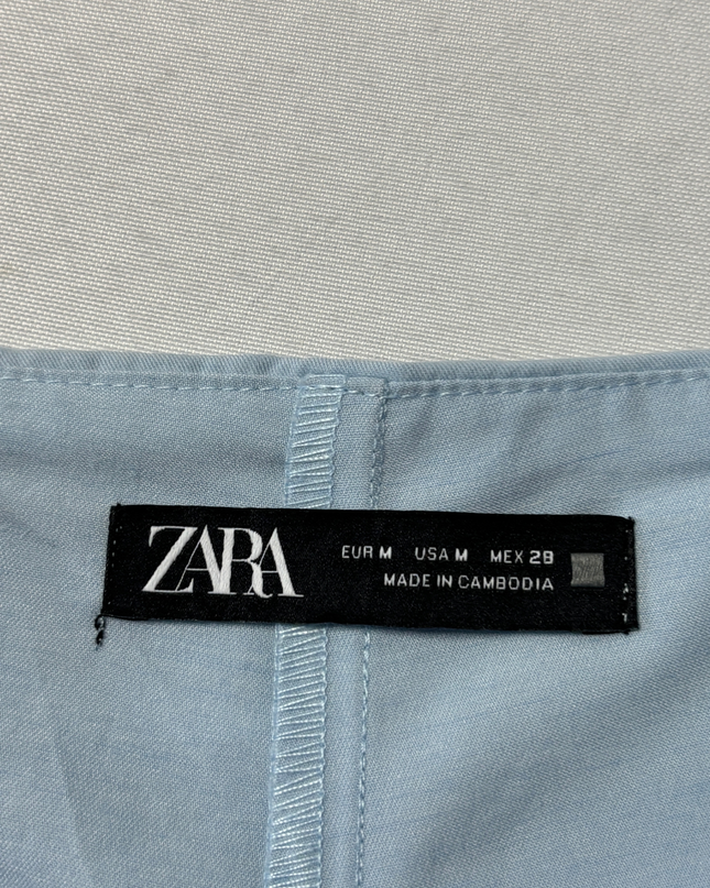 Zara Light Blue Pleated Mini Skort