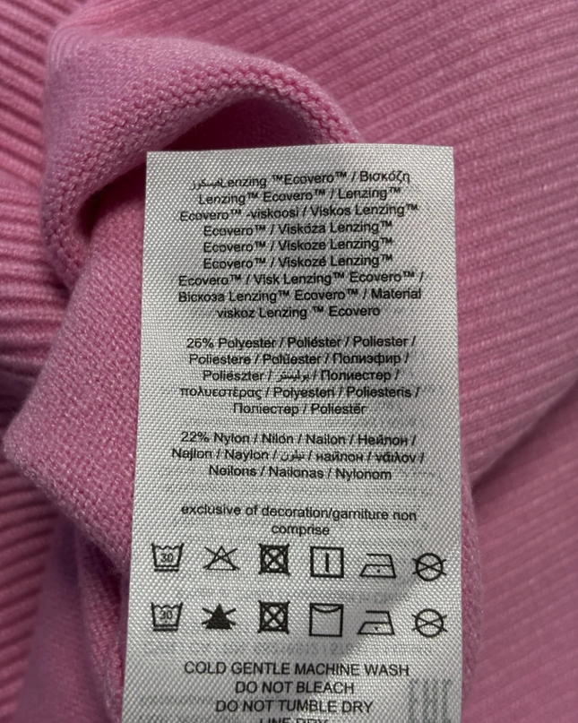 Y.A.S Pink Mock Neck Ribbed Knit Sweater W/Tags