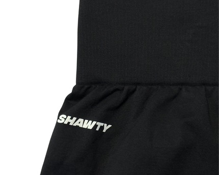 SHAWTY Black High-Waisted Seamless Biker Shorts