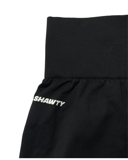 SHAWTY Black High-Waisted Seamless Biker Shorts