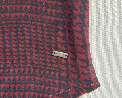 Tommy Hilfiger Maroon Patterned Long Sleeve Button-Down Shirt