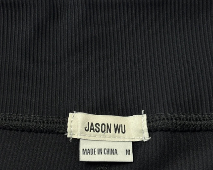 Jason Wu Black Ribbed High-Waisted Leggings