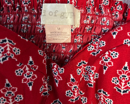 World of Gypsies Red Patterned Bustier Crop Top