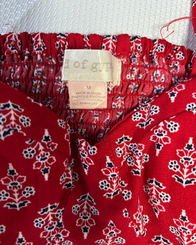 World of Gypsies Red Patterned Bustier Crop Top