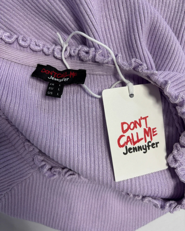 Don't Call Me Jennyfer Purple Ribbed Long Sleeve Mini Dress W/Tags