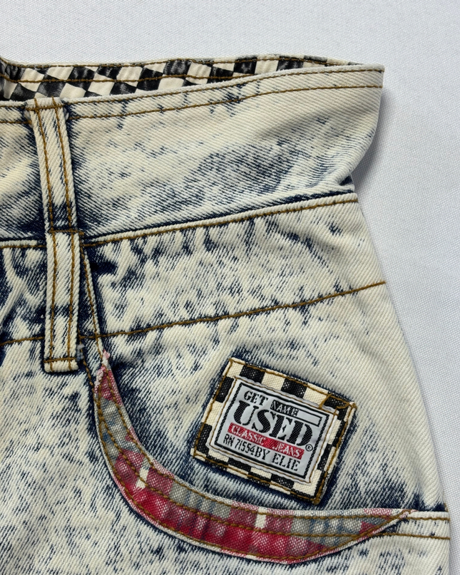 Get Used by Elie Acid Wash Blue Vintage High-Waisted Tapered Jeans