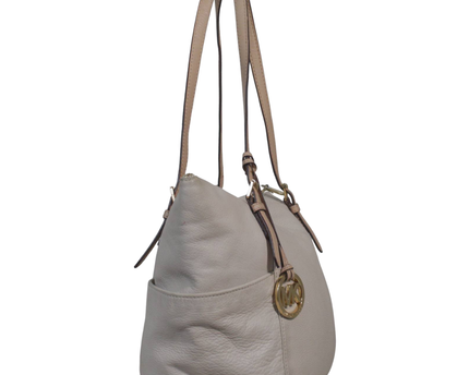 Michael Kors Beige Pebbled Leather Tote Bag