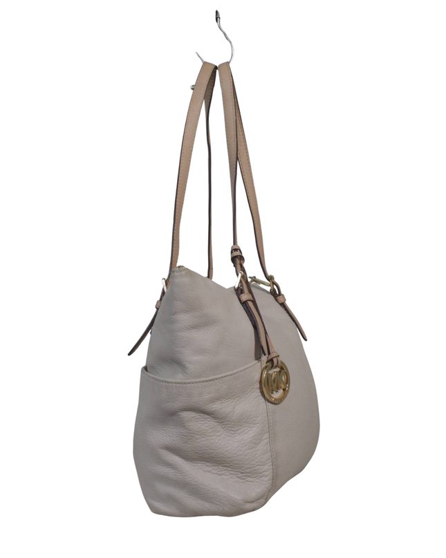 Michael Kors Beige Pebbled Leather Tote Bag
