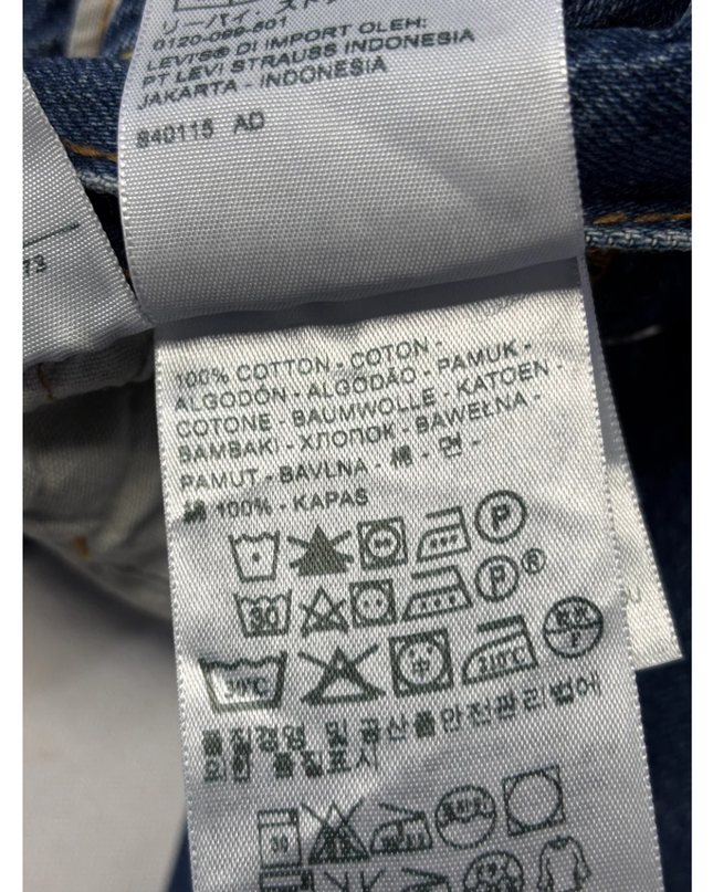 Levi's Blue 501 Button Fly Straight Leg Jeans