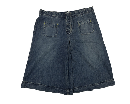 Liz Claiborne Mid-Wash Denim A-Line Midi Skirt - L | Waist: 32"