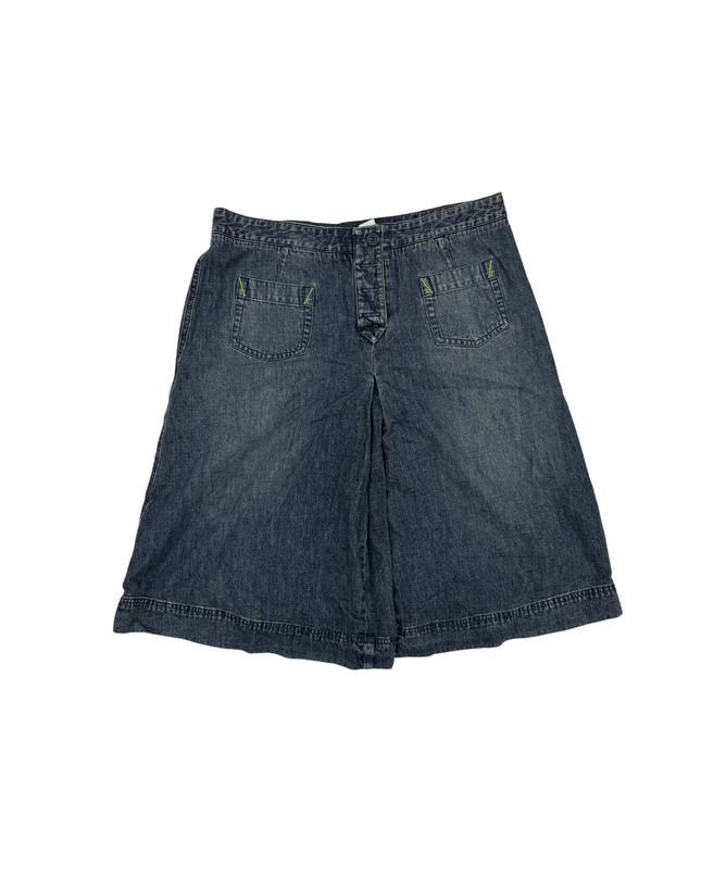 Liz Claiborne Mid-Wash Denim A-Line Midi Skirt - L | Waist: 32"