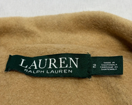 Lauren Ralph Lauren Tan Wool Blend Single-Breasted Coat