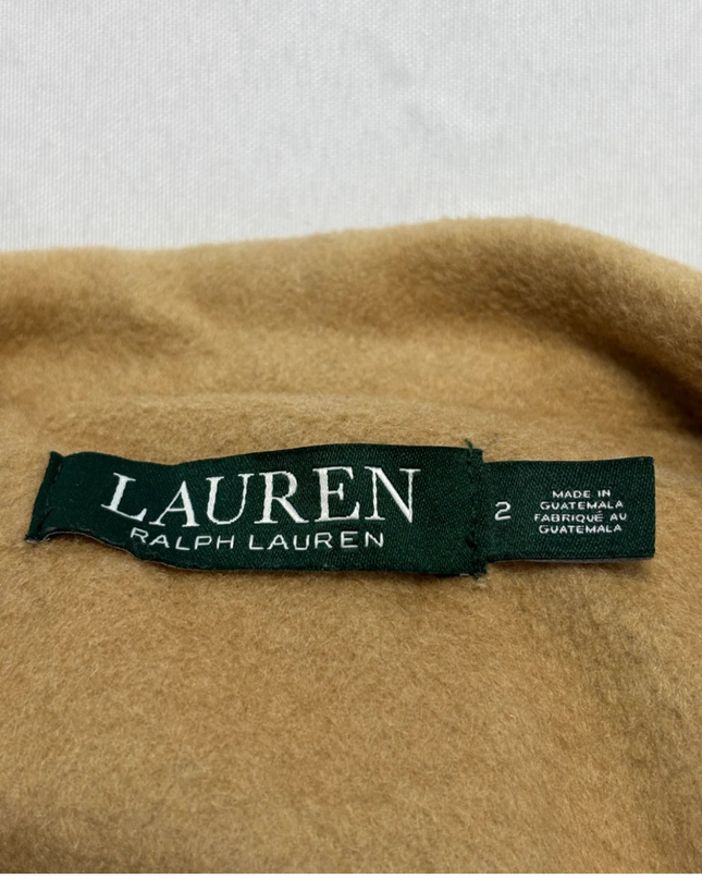 Lauren Ralph Lauren Tan Wool Blend Single-Breasted Coat