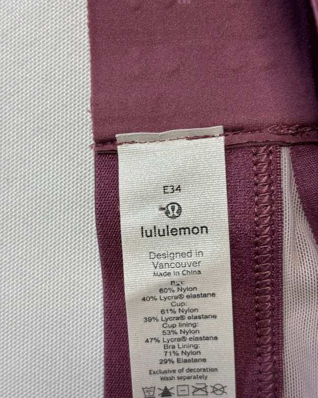 Lululemon Maroon Textured High-Support Sports Bra