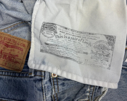 Levi's Blue 501 Original Straight Fit Distressed Jeans
