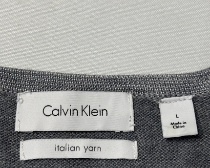 Calvin Klein Grey Textured Italian Yarn Sweater