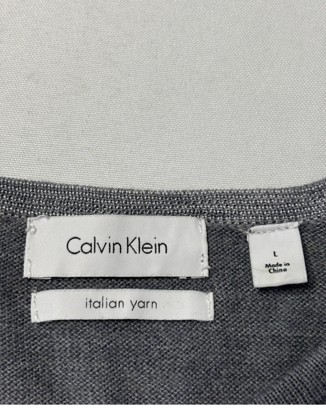 Calvin Klein Grey Textured Italian Yarn Sweater