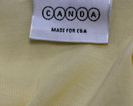 Canda Yellow Sleeveless Embroidered Button-Down Blouse