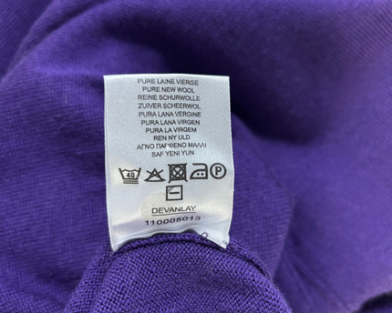 Lacoste Purple Quarter-Button Knit Sweater