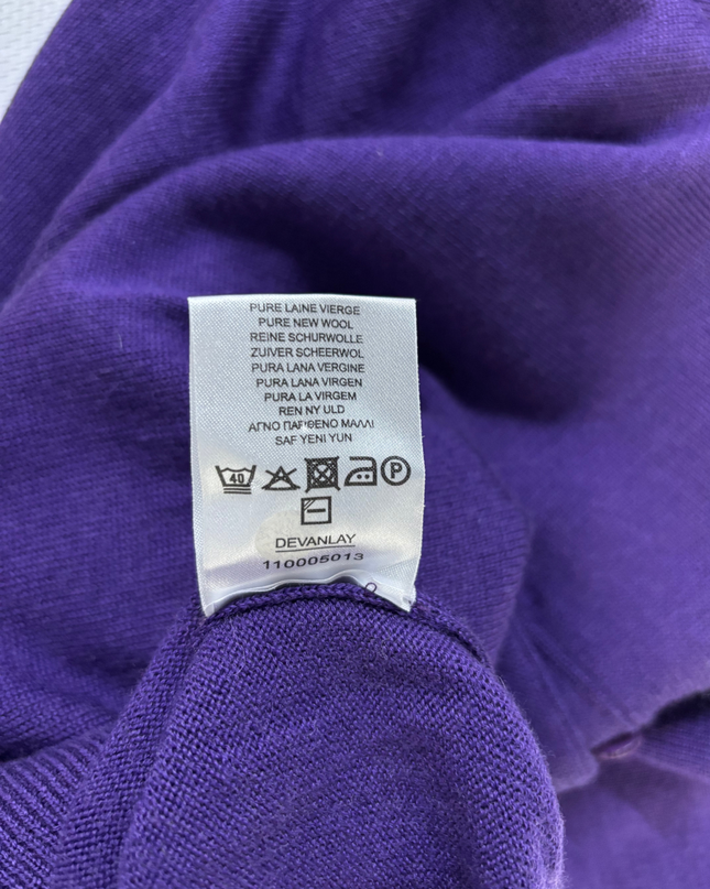 Lacoste Purple Quarter-Button Knit Sweater