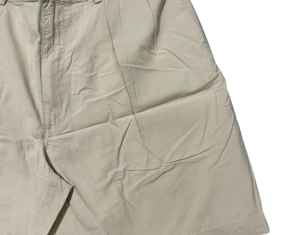 Polo Golf Beige Textured Pleated Cotton Chino Shorts