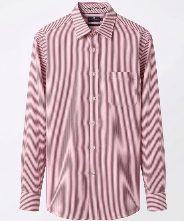 Blue Harbour Pink/White Luxury Cotton Silk Striped Shirt