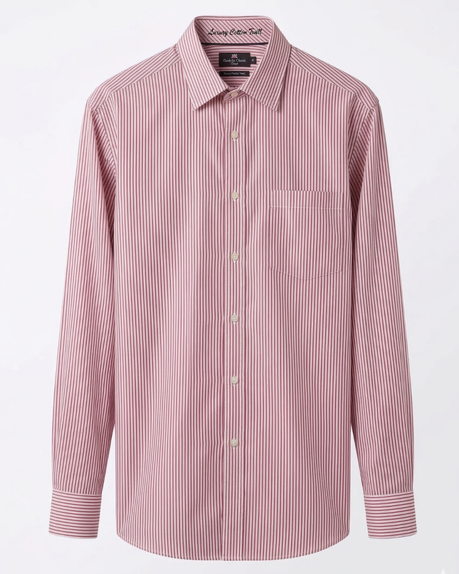 Blue Harbour Pink/White Luxury Cotton Silk Striped Shirt