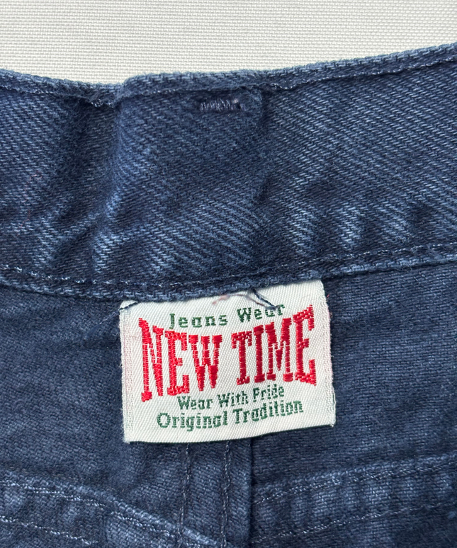 New Time Dark Blue High-Waisted Straight Leg Denim Jeans