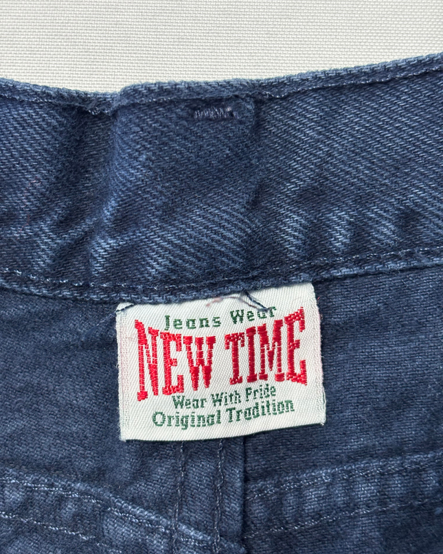 New Time Dark Blue High-Waisted Straight Leg Denim Jeans