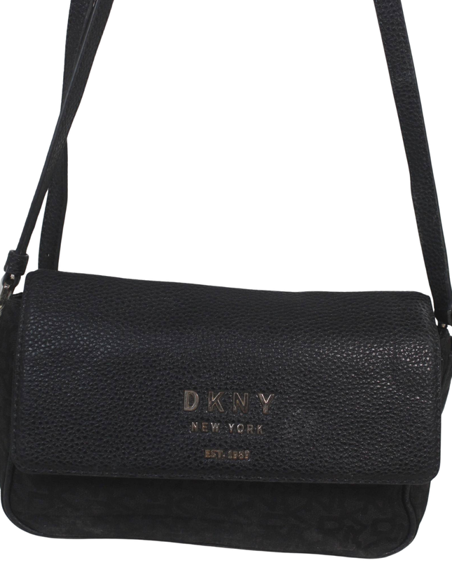 DKNY Black Pebbled Leather Crossbody Bag