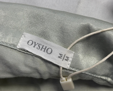 Oysho Sage Green Silky Viscose Button-Down Blouse W/Tags