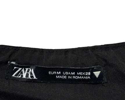 Zara Black V-Neck Maxi Dress with Side Slit