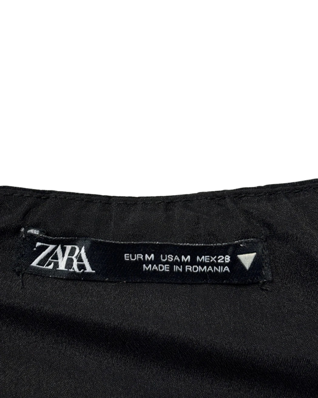 Zara Black V-Neck Maxi Dress with Side Slit