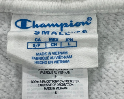Champion White Geometric Color-Block Zip-Up Hoodie Unisex