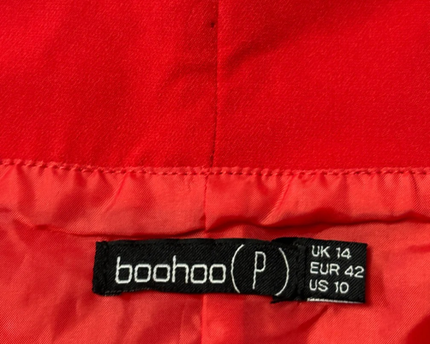 Boohoo Red Off-The-Shoulder Button Detail Blazer Mini Dress