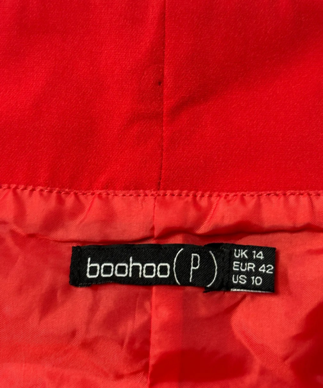 Boohoo Red Off-The-Shoulder Button Detail Blazer Mini Dress