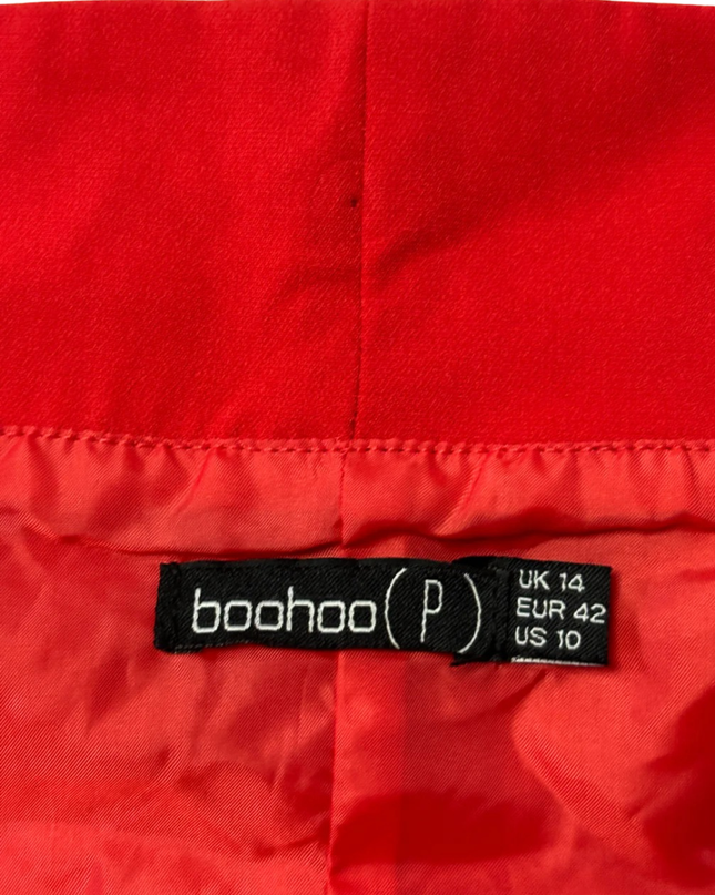 Boohoo Red Off-The-Shoulder Button Detail Blazer Mini Dress