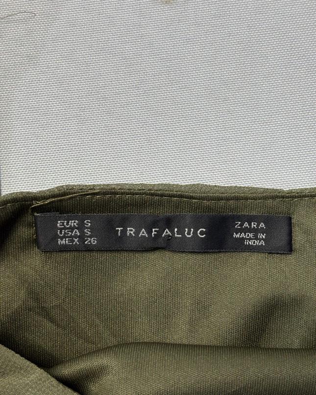 Zara Trafaluc Olive Green Sleeveless Maxi Dress