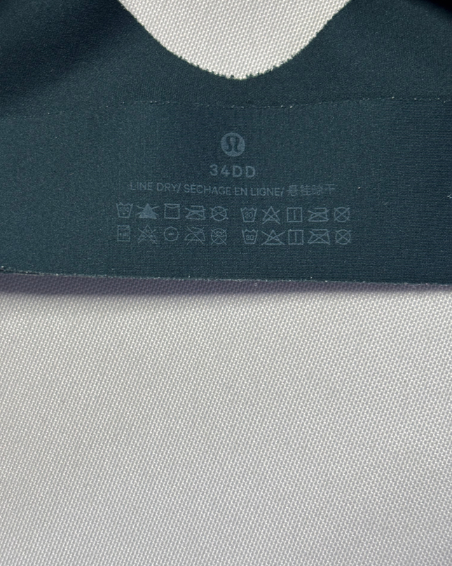 Lululemon Dark Green Enlite Front-Zip Sports Bra