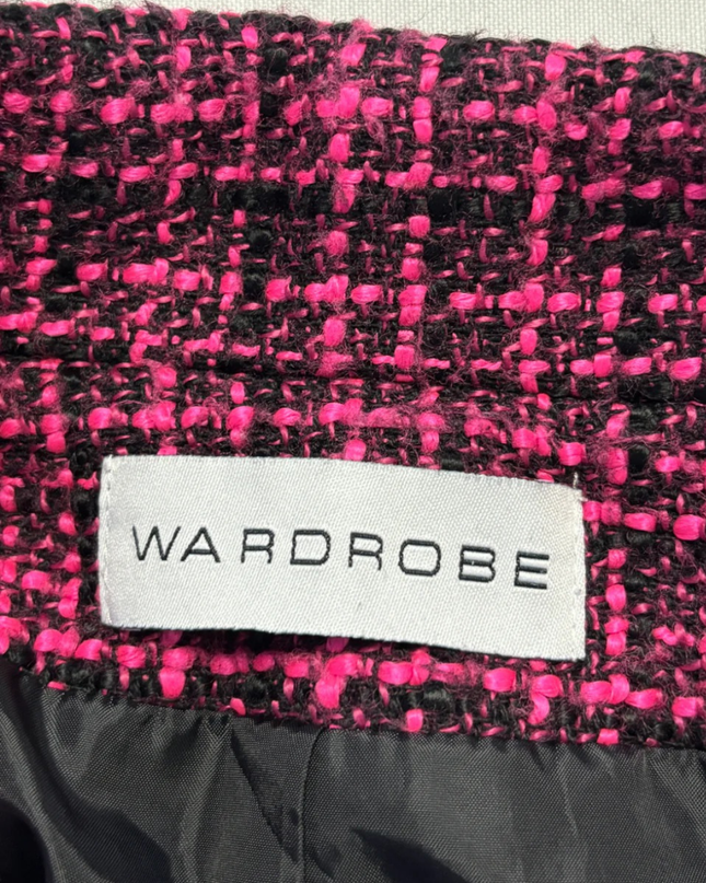 Wardrobe Pink and Black Bouclé Tweed Blazer