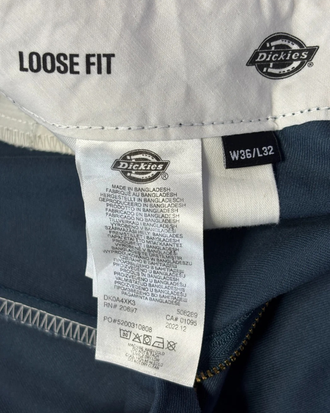 Dickies Dark Blue Loose Fit Double Knee Work Pants